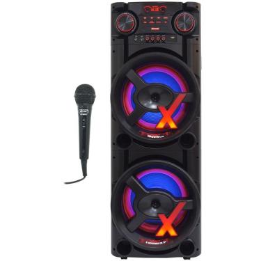 Imagem de Caixa Som Amplificada Bluetooth 1900W Rms Woofer Mp3 Usb Led Tws Bivolt ACA 1900 New X Microfone