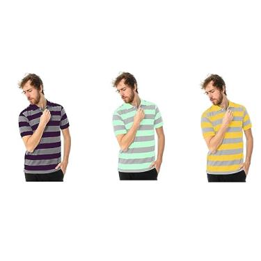 Imagem de Camisa Malha Piquet Social Moda Executiva Kit 03 peças Masculina