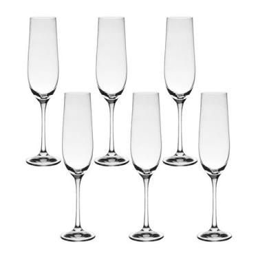 Imagem de Jogo Com 12 Taças De Cristal Para Champagne 190 Ml Helena Bohemia - Bo