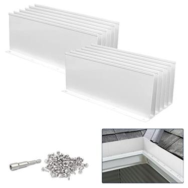 Imagem de Pearwow Protetor contra respingos Gutter Valley, desviador de chuva de alumínio para calhas para vale, canto ou reto, 25 cm cada (12 peças, branco)