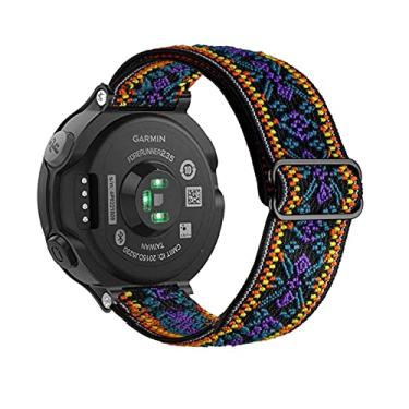 Imagem de Pulseira de relógio compatível com Garmin Forerunner 235, pulseira bordada, alças ajustáveis, pulseiras de substituição compatíveis com Garmin Forerunner 235/220/230/620/630/735X (azul boêmio)