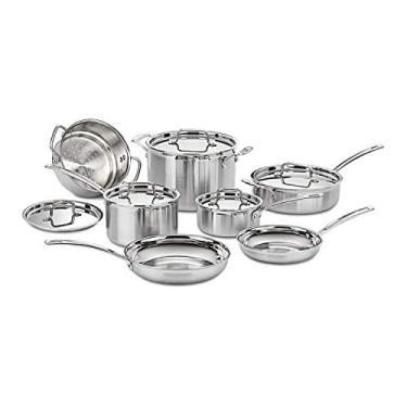 Imagem de CONJUNTO DE PANELAS CUISINART AÇO INOX MULTICLAD PRO 12 PEÇAS MCP-12N