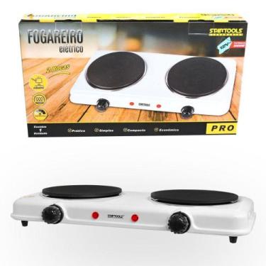 Imagem de Fogareiro Fogão Portátil Elétrico Duas Bocas Com Chapa Led Indicador M