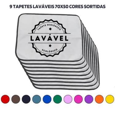 Imagem de Kit com 9 Tapetinhos Alta Absorção para Pets 70x50 Sortidos - 200 Lava