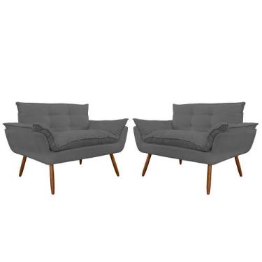 Imagem de Kit 02 Namoradeira Poltrona Sofá decorativa 02 Lugares Opalla Pés Pali
