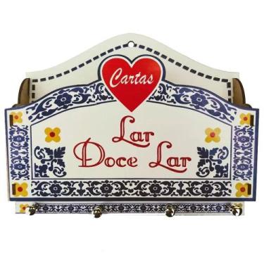 Imagem de Porta Cartas com Porta Chaves Chaveiro Decor - Lar Doce Lar - Retrofen
