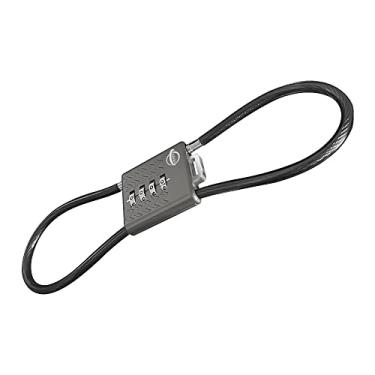 Imagem de SISAV Cadeado de segurança com 4 dígitos de combinação de cabos 49,8 cm para armário de academia escolar, capacete, armários de arquivo, caixa de ferramentas, mala de bagagem, mochila, preto arma 1