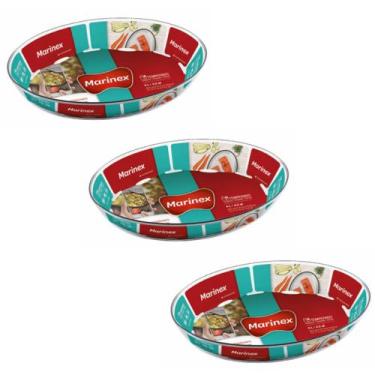 Imagem de Travessa Assadeira de Vidro Vai ao Forno 4L Marinex - 3Un - NADIR FIGU