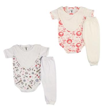 Imagem de Bebe Recem Nascido Conjunto Body Mijao Babador Maternidade - Taya Baby