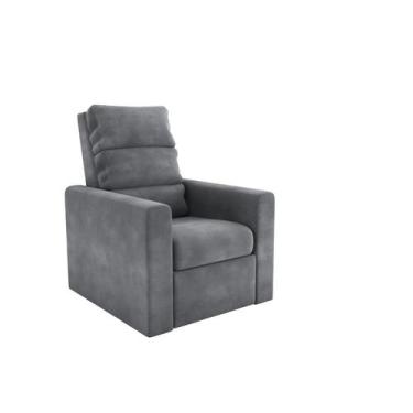 Imagem de Poltrona Reclinável MX-14 Turin Veludo Cinza E-425 - Matrix