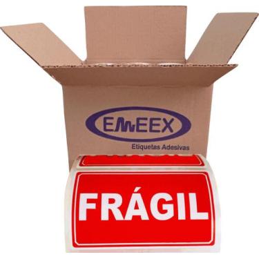 Imagem de Etiqueta Adesiva Selo Frágil 500 Etiquetas - Tamanho 10x6 cm - EMEEX E
