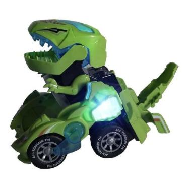 Imagem de Carrinho Transforme Dinossauro Elétronico Anda Músical Verde. - DM TOY