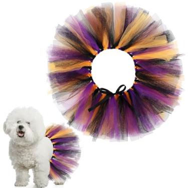 Imagem de Locmeo Tutu de tule para cães, pequeno, grande, médio, vestido de cachorro, saia para fantasia de bailarina para Halloween, filhotes, gatos, coelhinho, roupa de aniversário, festa de casamento,