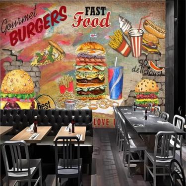 Imagem de Lcythiazole Murais de parede de tamanho personalizado, papel de parede removível, papel de parede Pizzawallpaper, mural de Hamburgo, sala de jantar, pizzaria, decoração de lanchonete