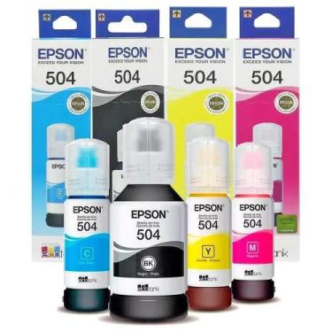 Imagem de kit 04 refil de Tintas T504 para impressora L6270 - Eco-EP.s0n-orig