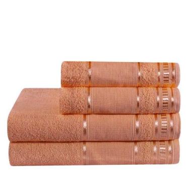 Imagem de Jogo De Toalha De Banho e rosto 4 Peças Linha Premium - Dianneli Toalh