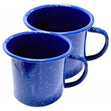 Imagem de 2 Canecas Esmaltada Mãe Agata Tipo Ewel N 8 370ml Cor AZUL - I.D.E.A.+
