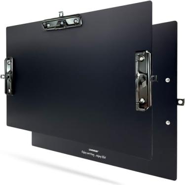 Imagem de LIUSHUN Três Clipes Pretos De Alumínio 11X17 Prancheta De Metal Inoxidável Pranchetas Penduradas Com Suporte Para Caneta De Arte De Bloco De Notas Prancheta Extra Grande Para Profissionais Médicos De