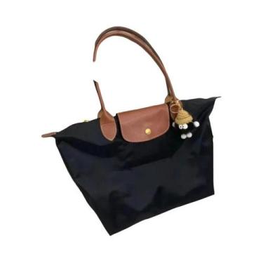 Imagem de Bolsa Tote De Nylon Dobrável Média Portátil Casual Versátil Bolsa De C