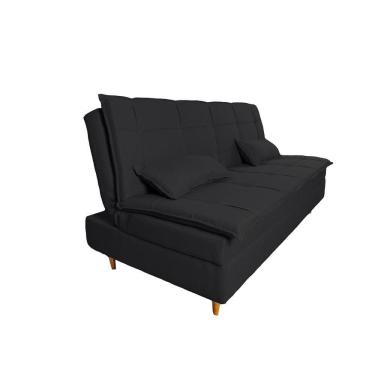 Imagem de Sofá Cama 3 Lugares 197cm Soho Suede Preto Herrero Decor Preto