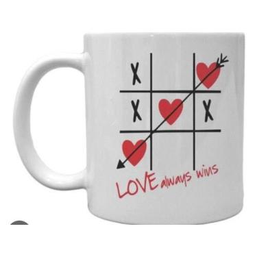 Imagem de Caneca de porcelana love "jogo da velha "350ml - Coisa nossa