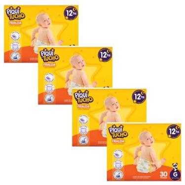 Imagem de Kit 4 PCT Fralda Descartável Piquitucho Mega - Todos os tamanhos, G
