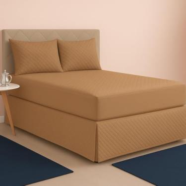 Imagem de Kit Capa Impermeável Protetora para Colchão Solteirão + 01 Protetores Impermeáveis para Travesseiro - 4 Camadas de Proteção - Respirável e Não faz barulho - (Avelã, Solteirão)