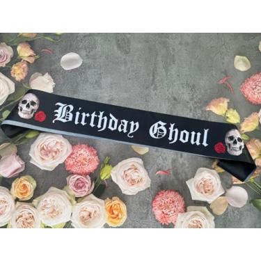 Imagem de Faixa de aniversário Ghoul, decorações góticas de festa de aniversário, gótica, assustadora, emo inglês antigo, suprimentos de decoração de festa de aniversário