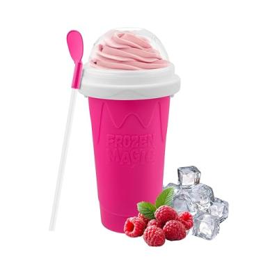 Imagem de SUB ZERO SLUSH Snow Much Fun Copo Espremedor Para Fazer Raspadinhas, Portátil Smoothies, Sucos, Leite E Sorvete, Camada Dupla De Sílica Com Tampa Canudo Crianças, Amigos Família (Rosa, Tamanho Padrã
