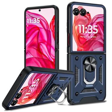 Imagem de LeYi Compatível com Moto Razr 50 Ultra/Razr 2024 Plus: com capa de câmera deslizante, capa protetora resistente à prova de choque de grau militar com suporte magnético para Moto Razr 50 Ultra/Razr