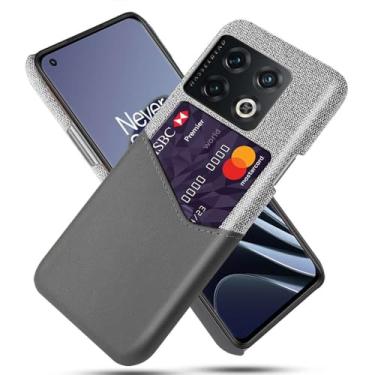 Imagem de Capa para Oneplus 10 PRO,Tela e tampa de couro PU,Antideslizante,360°cobertura completa à prova de choque com 1 slot de cartão atrás,Prevenção de queda-Gray