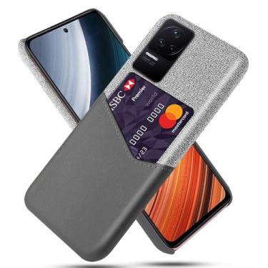 Imagem de Capa para Xiaomi Redmi K40S,Tela e tampa de couro PU,Antideslizante,360°cobertura completa à prova de choque com 1 slot de cartão atrás,Prevenção de queda-Gray