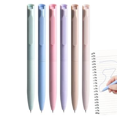 Imagem de Canetas Coloridas - Secagem Rápida em Cores Sortidas,6 Unidades Retráteis Ponta 0.5mm Escrita Suave Multicolor Para Esboço Notas Desenho Rabiscos