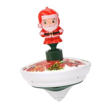 Imagem de simhoa Ilumine o topo Papai Noel Xmas Kids Gift Gyro Peg Toy Spinning Top Música e Flash Light Spiral Light up Spinning Top