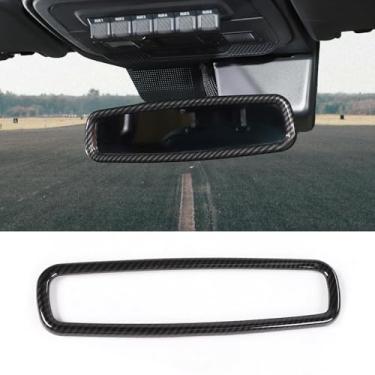 Imagem de Capa protetora de espelho retrovisor de carro moldura de acabamento interno para Ford F150 2015-2025/Mustang 2009-2025/Bronco 2021-2025/Bronco Sport 2021-2025 acessórios interiores de carro (fibra de