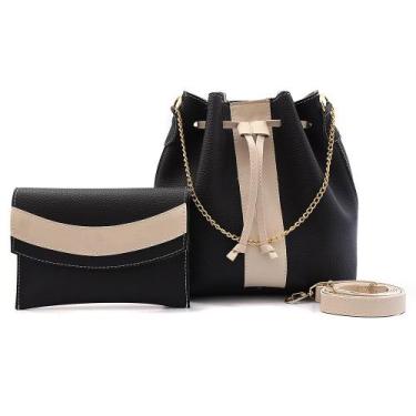 Imagem de Bolsa Feminina Palmaville DUO com Carteira Interna - WSHOES, Preto, Ún
