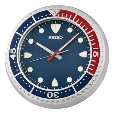 Imagem de Seiko Relógio de parede Big Time sem tique-taque, azul e vermelho, 63 cm