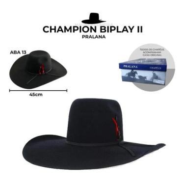 Imagem de Chapeu Pralana Champion Biplay Aba 13 Preto Original Tam 58 - PRALANA 
