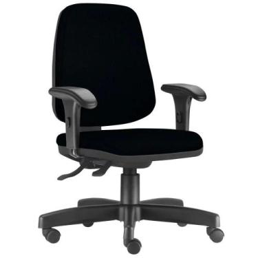 Imagem de Cadeira Giratória Job Diretor Executiva Tecido Sintético Preto - Lyam 