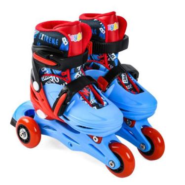 Imagem de Patins Extreme Tamanho 28 a 31 Play & Fun Azul com Vermelho CV255277 -