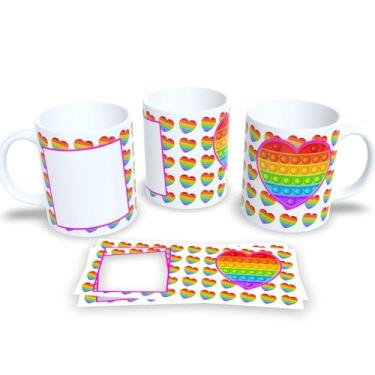 Imagem de Caneca de Porcelana Personalizada Pop It com Foto e Nome (Mod.7)
