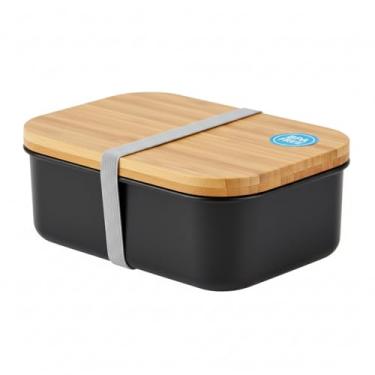 Imagem de Kit Marmita com Talheres 900ml - Preta - Almoço Bento Box com 2 Divisórias, Tampa Dupla, Vedação Hermética, e Elástico - Plástico Livre de BPA