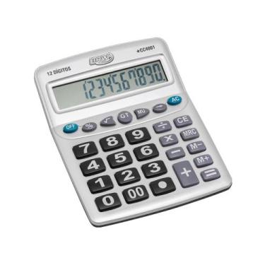 Imagem de Calculadora mesa brw 12 digitos grande cc4001, PRATA