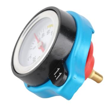 Imagem de Eacam Tampa Termostática de 1,1bar Com Medidor de Temperatura água, Liga de Alumínio e Tampa do Tanque de Refrigerante de Silicone para Cabeça Pequena de Carro (1,1bar)