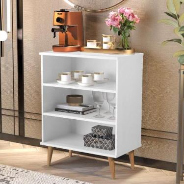 Imagem de Aparador Buffet Sala Estante com Prateleira Pés Palito Retrô Bruno - V