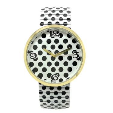 Imagem de VERSALES Relógio feminino moderno de quartzo analógico com elástico elástico elegante Varsales, Bolinhas, preto, Moderno