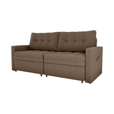 Imagem de Sofá Cama Reclinável 2 Lugares 220cm Nayla Boucle Marrom Matrix Boucle Marrom