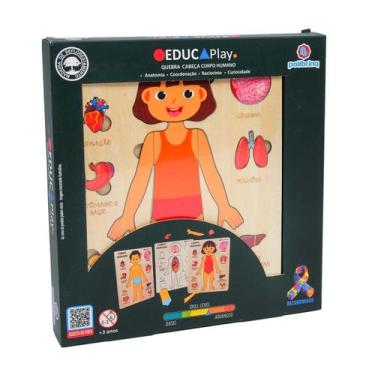 Imagem de Quebra Cabeça Educativo Corpo Humano Menina 14 Peças Polibrinq