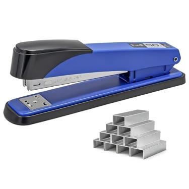 Imagem de Grampeador de mesa de escritório resistente com 1000 grampos padrão de 1/10.2 cm, capacidade de 50 folhas, grampeador de tira completa padrão liso, sem atolamento, perfeito para casa, escola