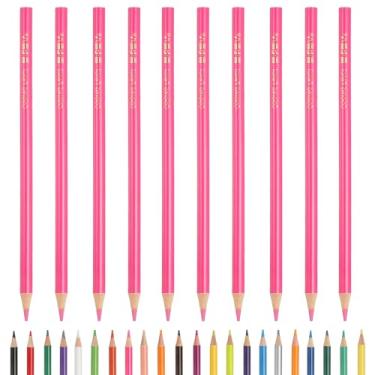 Imagem de PATIKIL Lápis de cor, lápis de desenho de cor rosa com núcleos à base de óleo, materiais de scrapbook, para adultos, livros de colorir, artistas, iniciantes, desenho, esboços, 10 peças